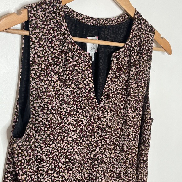 Hatch x J. Crew Floral Print Sleeveless Top Black Pink Maternity Size M/L - Picture 2 of 9